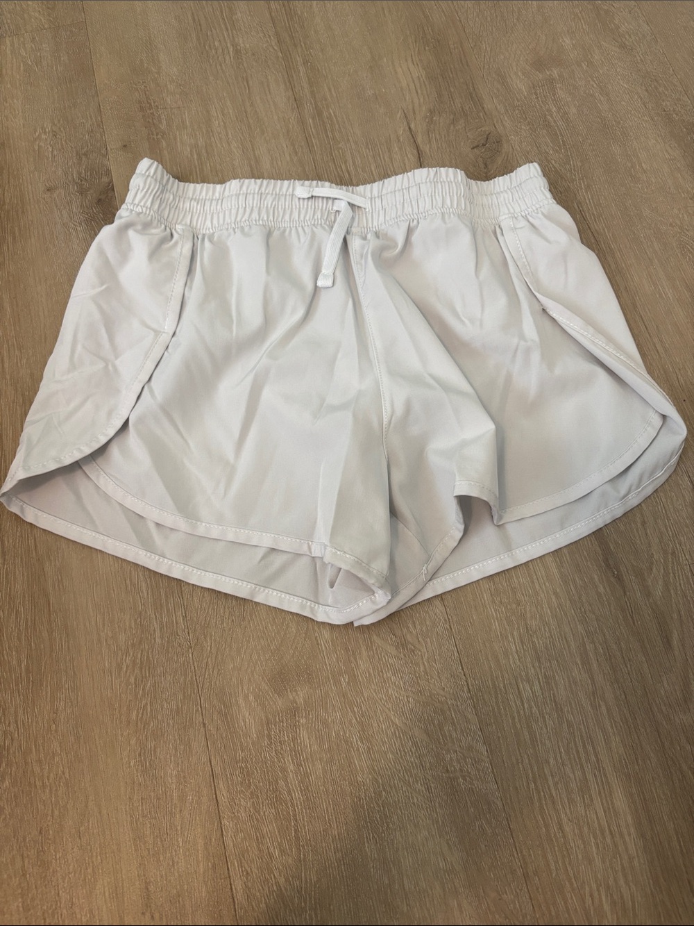 90 Degree By Reflex White Girls' Active Shorts with Drawstring Waist